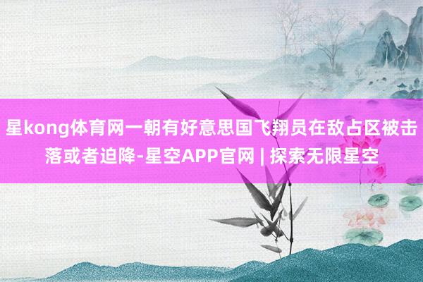 星kong体育网一朝有好意思国飞翔员在敌占区被击落或者迫降-星空APP官网 | 探索无限星空